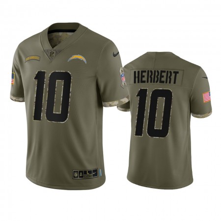 Herren Los Angeles Chargers Trikot Justin Herbert 10 2022 Salute To Service Olive